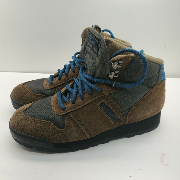 VTG LL Bean Merrell Suede Leather WP Hiking Trail Boots Brown Green Women Sz 8 - Picture 6 of 7